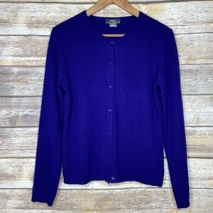Neiman Marcus M 100% cashmere royal blue cashmere sweater cardigan